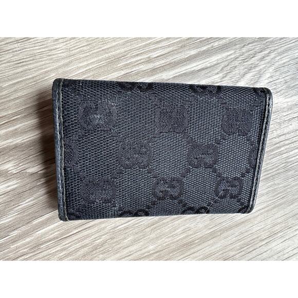 Gucci Black GG Canvas and Leather Trifold Key Holder (6 Keys) - Picture 13 of 15